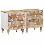 vidaXL Tables de chevet 2 Pièces 40x33 5x46 cm Bois de manguier solide