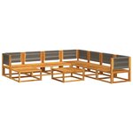 vidaXL Ensemble de canapés de jardin 9 pièces avec coussins en bois d'acacia et corde