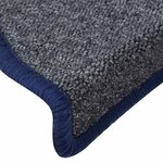 vidaXL Tapis d'escalier 30 pièces 56 x 17 x 3 cm Gris foncé et bleu Demi-rond