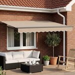 vidaXL Auvent rétractable Beige 3 5 x 2 m Polyester et métal