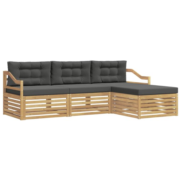 vidaXL Ensemble de canapés d'extérieur 4 pc Blanc et anthracite