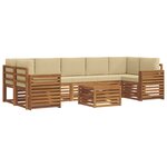vidaXL Ensemble de canapés d'extérieur 8 pc Naturel et Beige