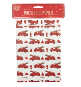 Pochettes papier Camion pompier x 8
