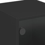 vidaXL Tables de chevet avec portes en verre 2 Pièces noir 35x37x42 cm