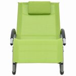 vidaXL Chaise longue avec oreiller Vert Textilène