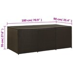 vidaXL Boîte de rangement de jardin résine tressée 180x90x70 cm marron