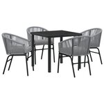 vidaXL Ensemble de salle à manger de jardin 5 pièces - Rattan poly gris.