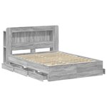 vidaXL Cadre de lit avec rangement Sonoma gris 140 x 200 cm