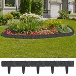 vidaXL Clôture de jardin/pelouse Plastique Aspect de pierre 41 Pièces 10m