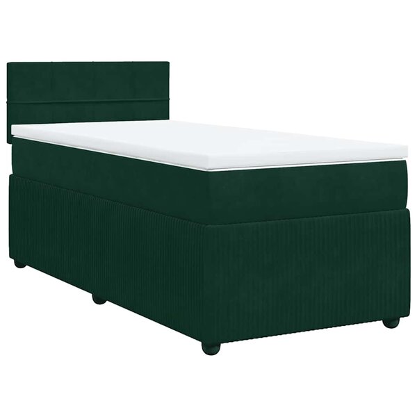 vidaXL Sommier à lattes de lit avec matelas Vert foncé 90x200 cm