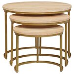 vidaXL Tables basses gigognes 3 Pièces Bois de mangue massif et acier