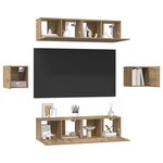 vidaXL Ensemble meuble TV 6 Pièces Chêne artisanal Bois d'ingénierie
