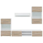 vidaXL Meubles TV avec lumière LED 5Pièces chêne sonoma bois d'ingénierie
