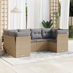 vidaXL Salon de jardin avec coussins 6 Pièces beige résine tressée