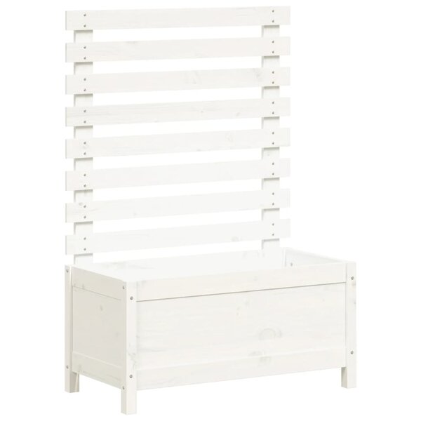 vidaXL Jardinière avec support blanc 79x39 5x114 cm bois de pin massif