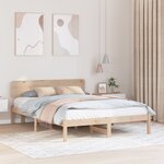 vidaXL Cadre de lit avec tête de lit 200x200 cm en bois de pin massif