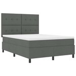 vidaXL Lit à ressorts avec matelas Gris foncé 160 x 200 cm tissu