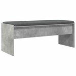vidaXL Banc d'entrée avec coussin Gris béton 103 x 38 x 40 cm