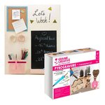 Coffret pyrogravure + organiseur de bureau en bois 39 x 49 cm