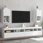 vidaXL Meubles TV avec lumières LED 2 Pièces blanc 30 5x30x60 cm