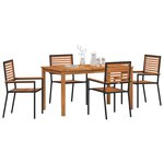 vidaXL Ensemble de salle à manger pour jardin 5 Pièces Noir