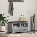 vidaXL Banc d'entrée avec coussin Gris Sonoma 80 x 38 x 46 cm