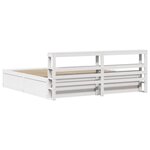 vidaXL Cadre de lit et tête de lit blanc 200x200 cm bois de pin massif