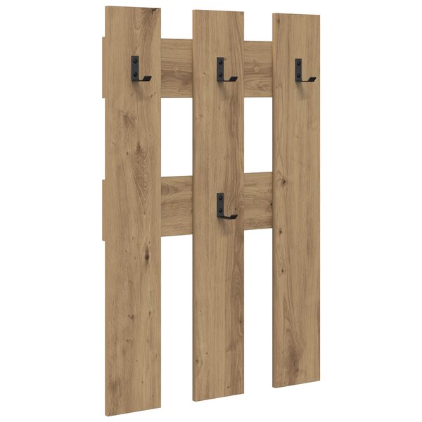 vidaXL Porte-manteau mural chêne artisanal 65 x 3 x 100 cm