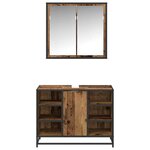 vidaXL Ensemble de mobilier de salle de bain 2 Pièces Bois Ancien