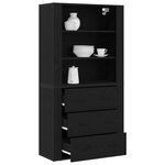 vidaXL Haut Armoire Chêne noir 80 x 33 x 150 cm Bois d'ingénierie