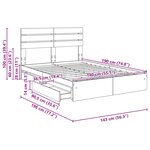 vidaXL Lit de Rangement Chêne Sonoma 140 x 190 cm Bois d'ingénierie