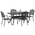 vidaXL Ensemble de salle à manger pour jardin 5 Pièces Noir Aluminium