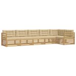 vidaXL Ensemble de canapés d'extérieur 6 pc Blanc et Beige Polyester