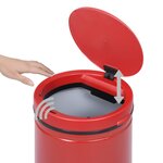 vidaXL Poubelle à capteur automatique 80 L Acier au carbone Rouge