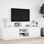 vidaXL Meuble TV avec LED blanc 180x34x50 cm bois d'ingénierie