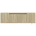 vidaXL Meuble TV mural avec lumières LED chêne sonoma 135x31x39 5 cm