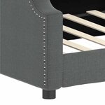 vidaXL Lit de repos sans matelas gris foncé 80x200 cm tissu