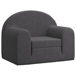 vidaXL Canapé-lit pour enfants Anthracite Peluche douce