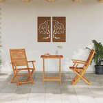 vidaXL Ensemble bistro pliant 3 Pièces Marron Bois d'acacia massif