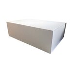 Coffret pliant avec rabat aimanté blanc mat pelliculé, 327x220x100mm