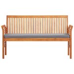 vidaXL Banc de jardin 3 places avec coussin 150cm Bois d'acacia massif