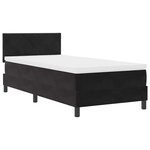 vidaXL Lit à ressort LED avec matelas Noir 90 x 190 cm Velours