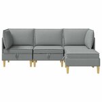 vidaXL Ensemble de meubles pour le salon 4 Pièces Gris clair Tissu