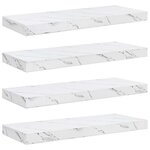 vidaXL Étagère Murale 4 pc Marbre blanc 60 x 23 5 x 3 8 cm