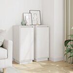 vidaXL Buffets 2 Pièces Blanc 31 5x34x75 cm Bois massif de pin