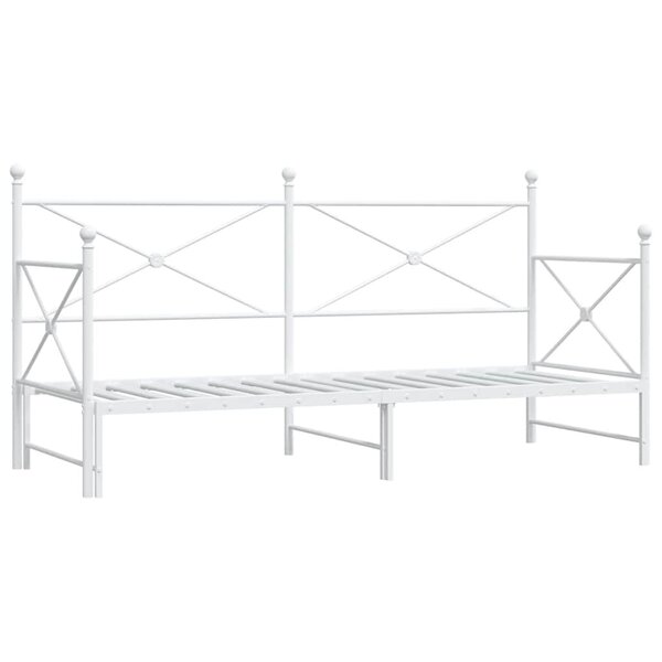 vidaXL Lit de jour avec lit gigogne sans matelas blanc 90x200 cm acier