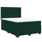 vidaXL Sommier à lattes de lit et matelas Vert foncé 140x190cm Velours
