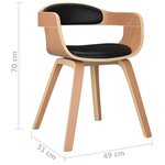 vidaXL Chaises à manger lot de 6 noir bois courbé et similicuir