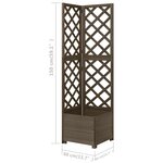 vidaXL Jardinière d'angle en treillis Gris 40x40x150 cm Bois de sapin