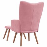 vidaXL Chaise de relaxation avec repose-pied Rose Velours